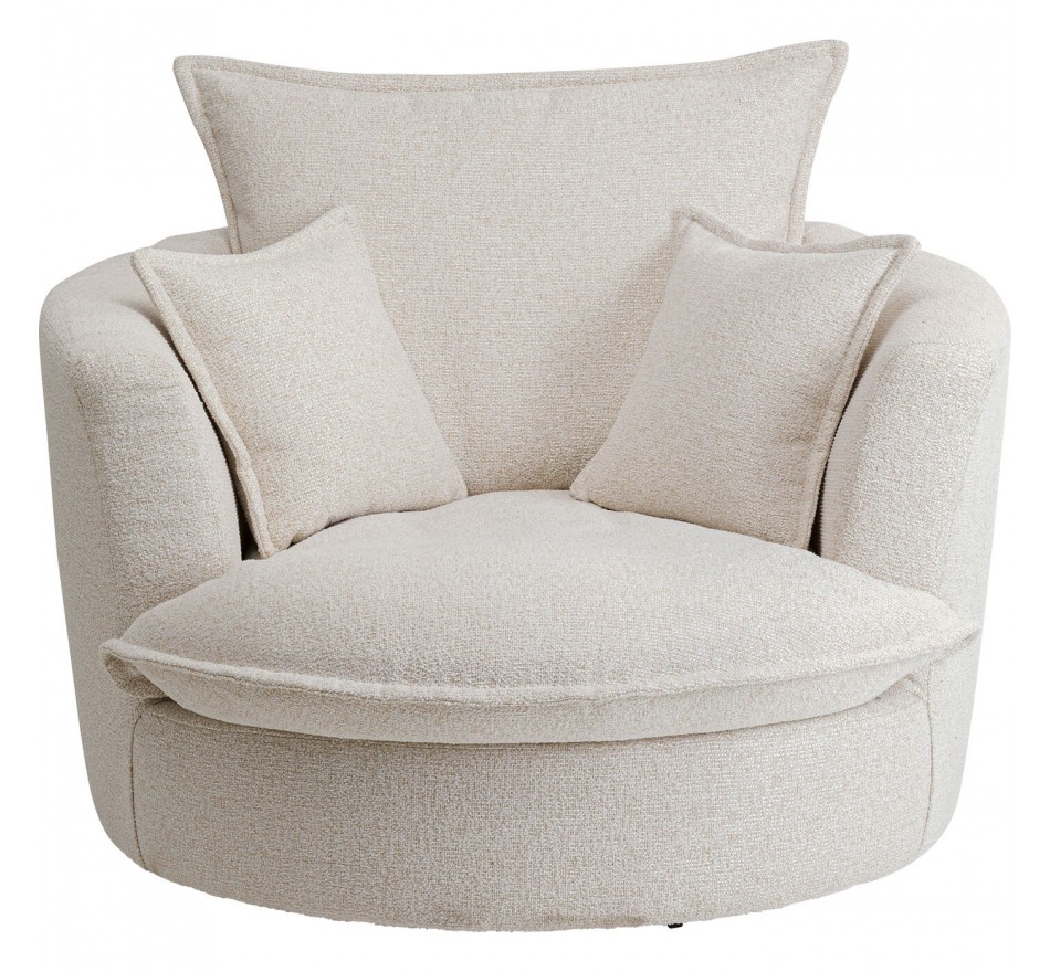 Fauteuil pivotant Joy crème Kare Design Fauteuil pivotant Joy crème Kare Design