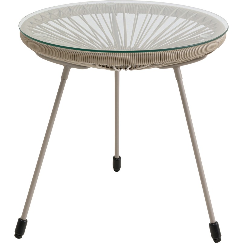Fauteuil de jardin beige et table d'appoint - Acapulco - Kare Design