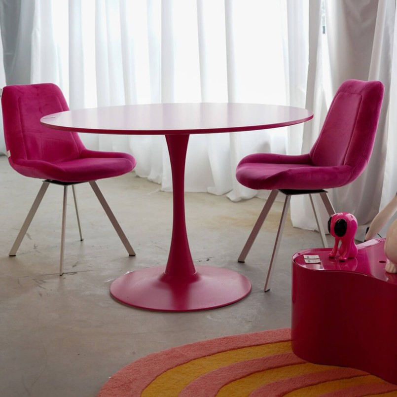 Chaise pivotante en velours rose - Baron - Kare Design