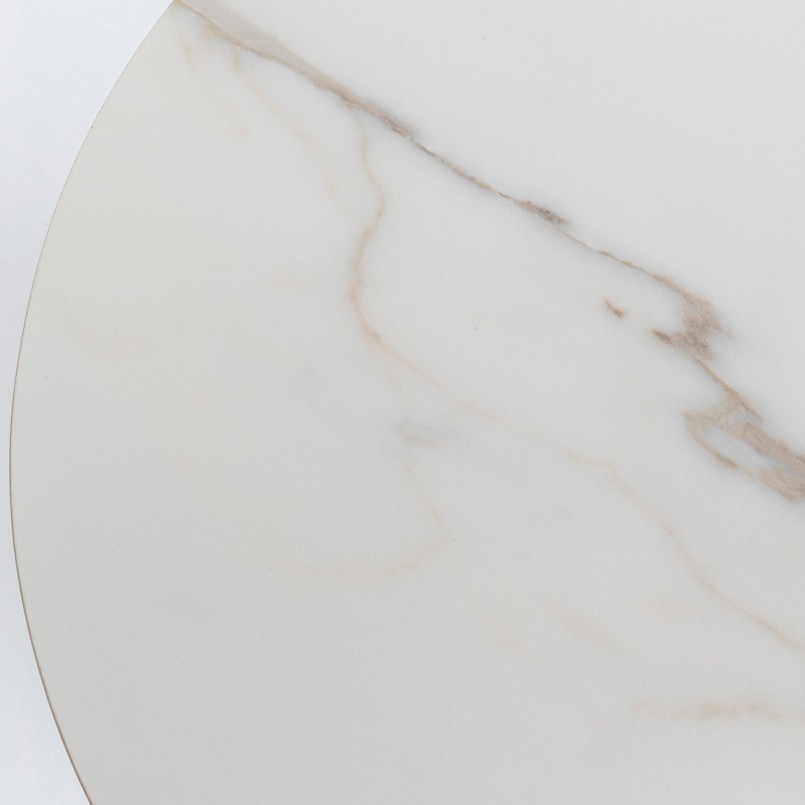 White ceramic gold side table - Nube Tulip - Kare Design