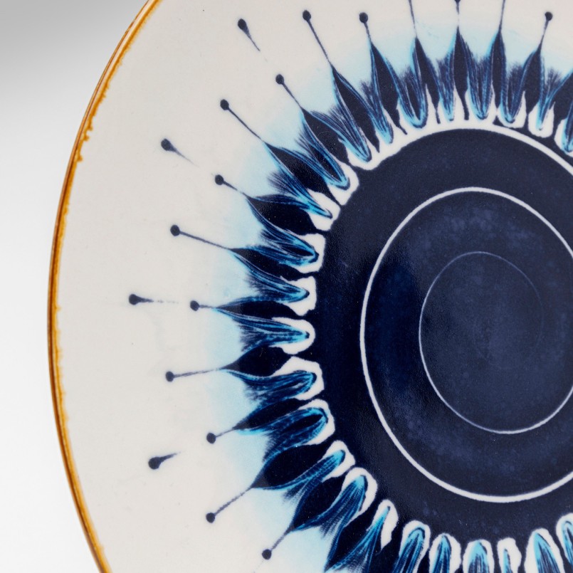 Assiettes en porcelaine blanche et bleue - Dalia - Kare Design