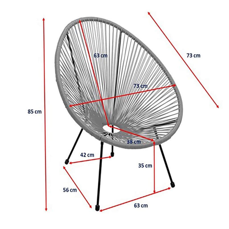 Fauteuil de jardin beige et table d'appoint - Acapulco - Kare Design