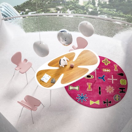 Carpet Glyph Ø200cm pink Kare Design