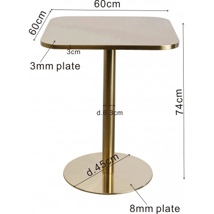 Table Julie 60x60cm dorée Kare Design