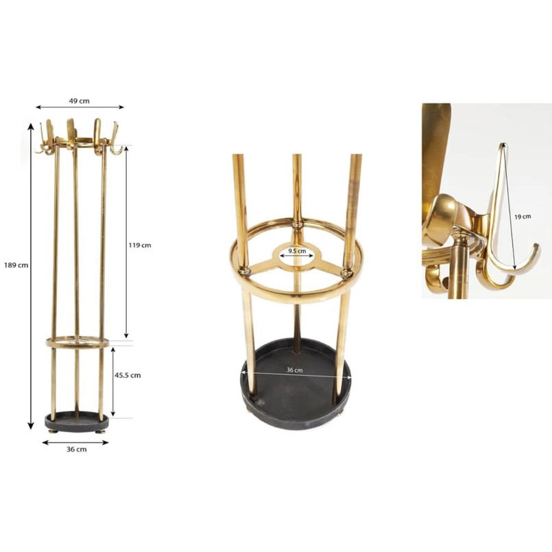Portemanteau rétro doré - Gala - Kare Design
