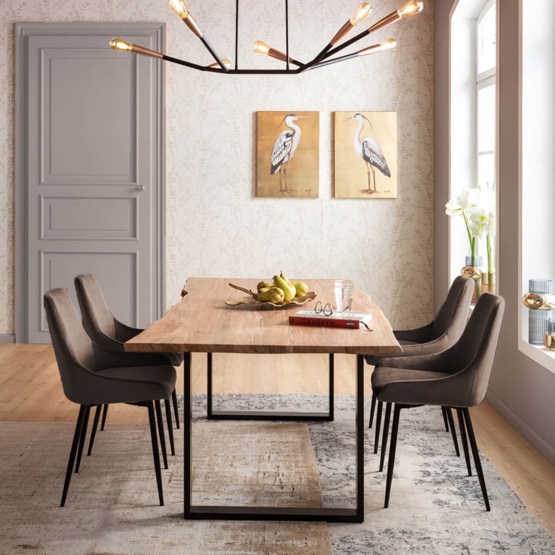 Chaise velours marron - East Side - Kare Design