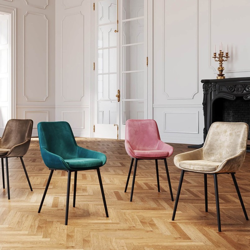 Chaise velours marron - East Side - Kare Design