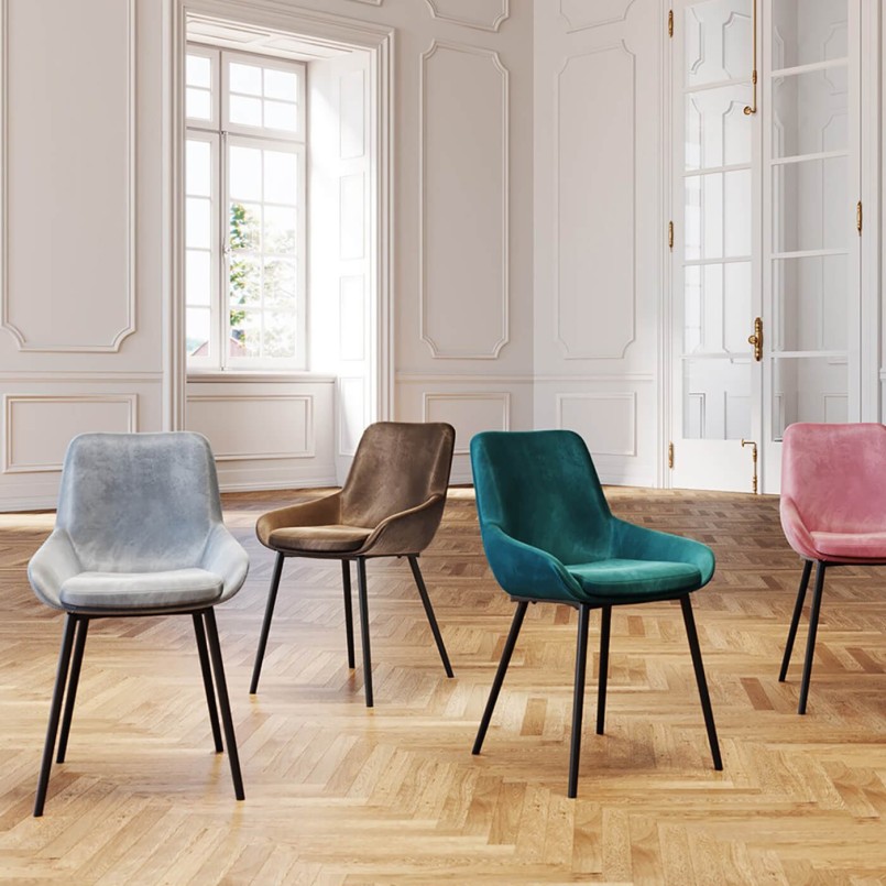 Chaise velours marron - East Side - Kare Design