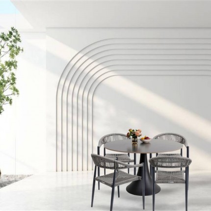 Outdoor set Grande Possibilita table 120cm and 4 chairs grey Kare Design