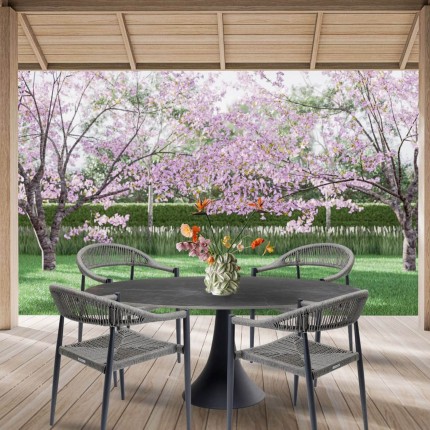 Ensemble de jardin Grande Possibilita table 180cm et 4 chaises grises Kare Design