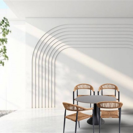 Ensemble de jardin Grande Possibilita table 120cm et 4 chaises nature Kare Design