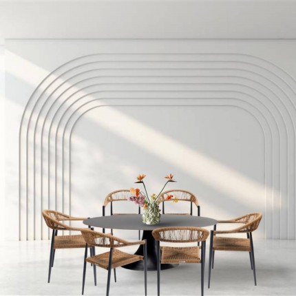 Ensemble de jardin Grande Possibilita table 220cm et 6 chaises nature Kare Design