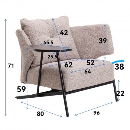 Armchair Taylor beige Kare Design