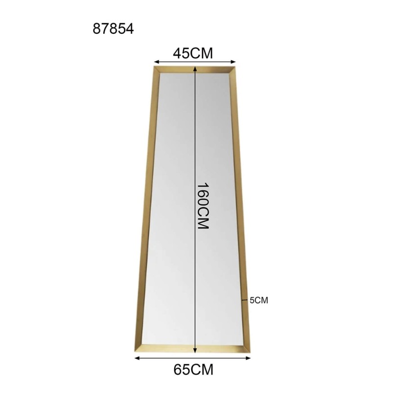 Golden trapezoid wall mirror - Arezzo - Kare Design