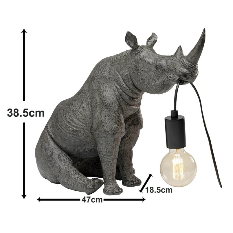 Lampe rhinocéros gris assis - Kare Design