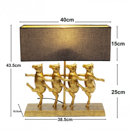 Lampe vaches cancan dorées Kare Design Lampe vaches cancan dorées Kare Design