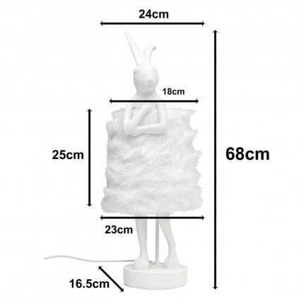 Lampe Animal lapin Fluff 68cm blanc Kare Design