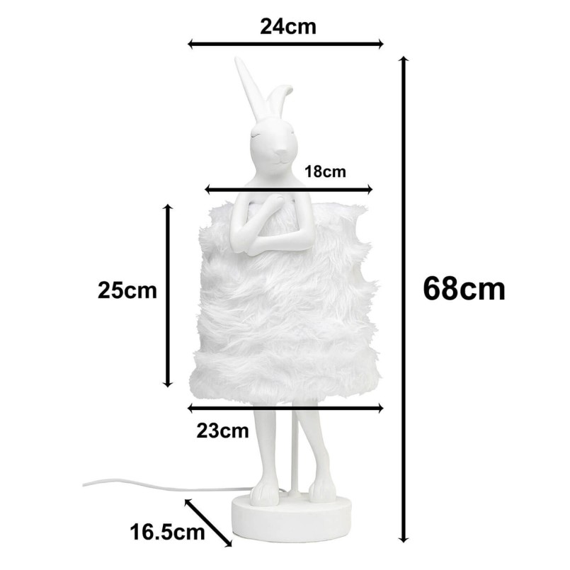 Lampe lapin blanc poils longs - Animal - Kare Design