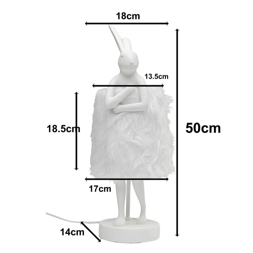 Lampe lapin blanc poils longs - Animal - Kare Design