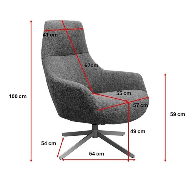 Fauteuil jaune pivotant avec accoudoirs - Mimi - Kare Design