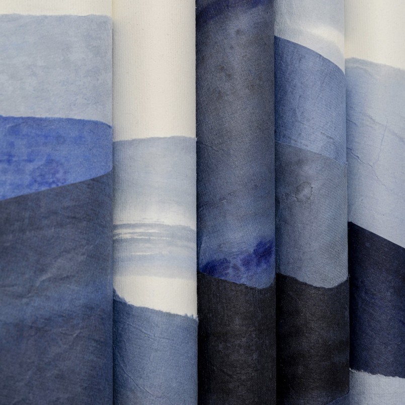 Blue, white and black 3D painting - Shadow Skyline - Kare Design