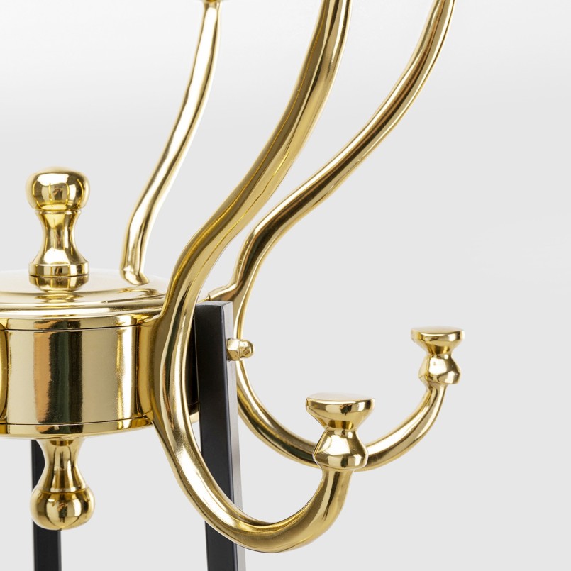 Portemanteau vintage acier noir et aluminium doré - Luna - Kare Design