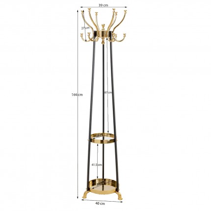 Coat Rack Luna black and gold Kare Design