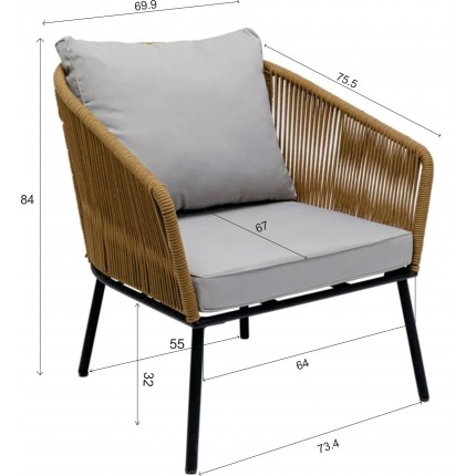 Fauteuil de jardin Elba marron Kare Design