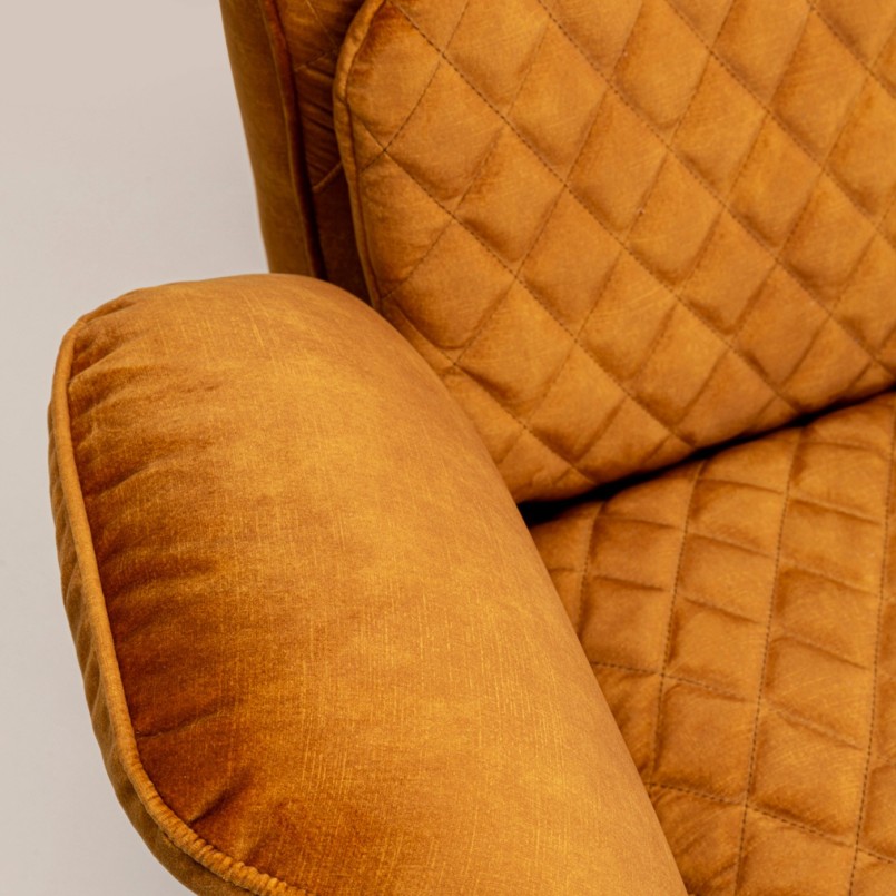 Fauteuil en velours ocre - Tudor - Kare Design