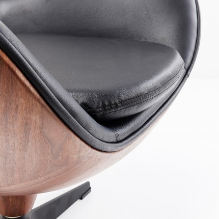 Fauteuil pivotant Lounge noyer Kare Design