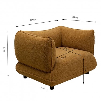 Armchair Gigi brown Kare Design