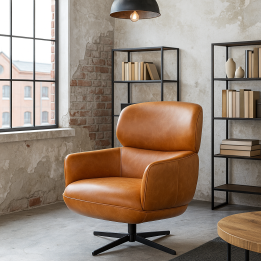 Leather swivel armchair - Ottowa - Kare Design