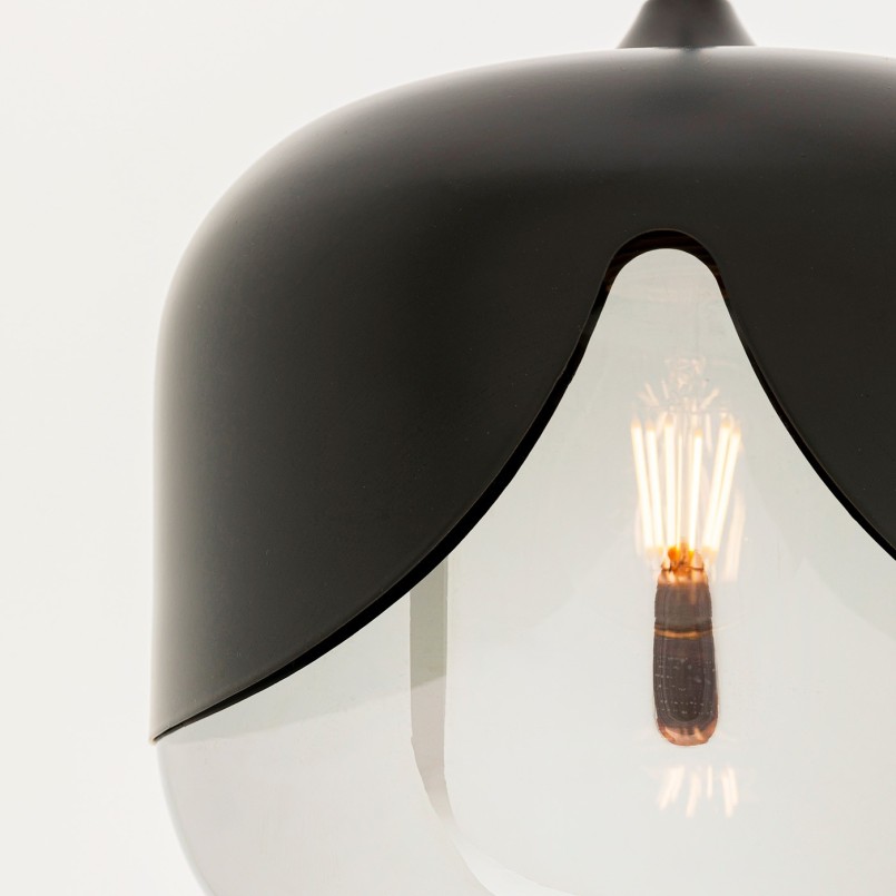 Suspension moderne noire en verre et acier - Goblet Ball - Kare Design