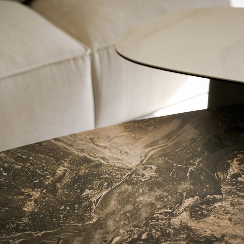 Table basse en grès et acier - Paso - Kare Design