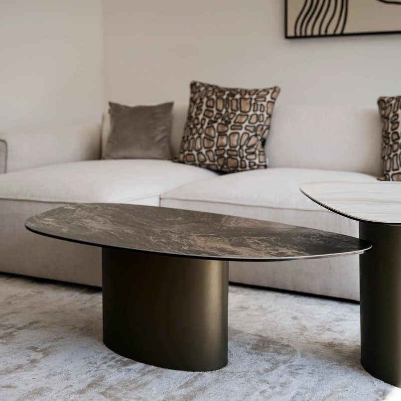 Table basse en grès et acier - Paso - Kare Design