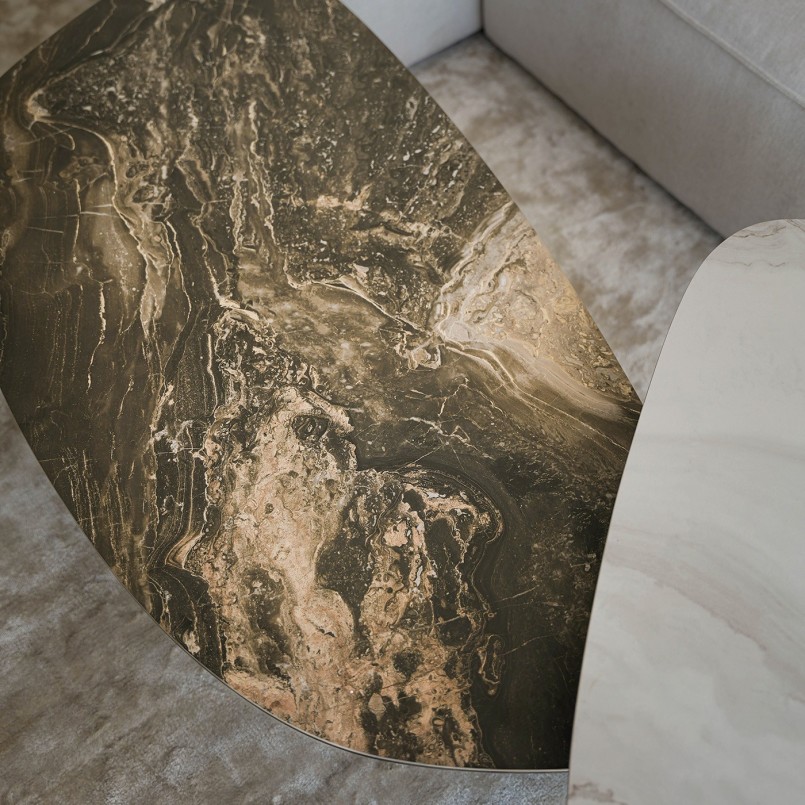 Table basse en grès et acier - Paso - Kare Design