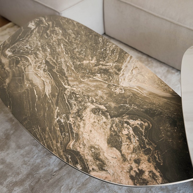 Table basse en grès et acier - Paso - Kare Design