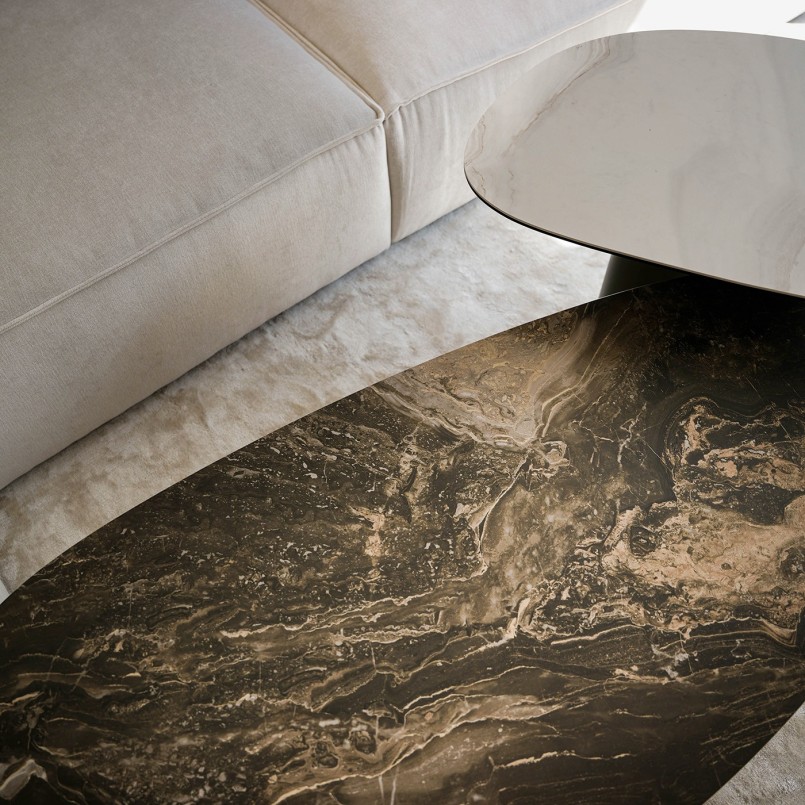 Table basse en grès et acier - Paso - Kare Design