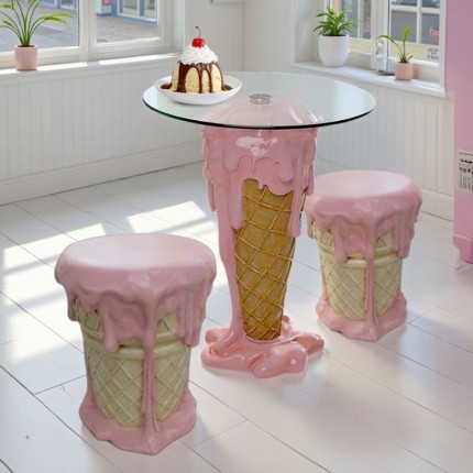 Table de bar glace rose 48cm Kare Design