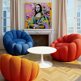 Fauteuil pivotant bleu - Peppo Bloom - Kare Design