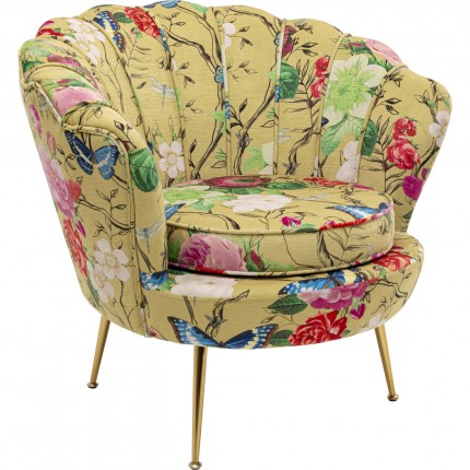 Armchair Water Lily Flower Fever yellow Kare Design
