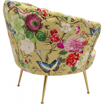 Armchair Water Lily Flower Fever yellow Kare Design