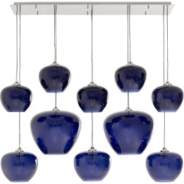 Suspension en verre bleu et acier noir - Sphere - Kare Design