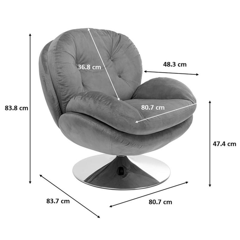 Beige Swivel Armchair - Cosy - Kare Design