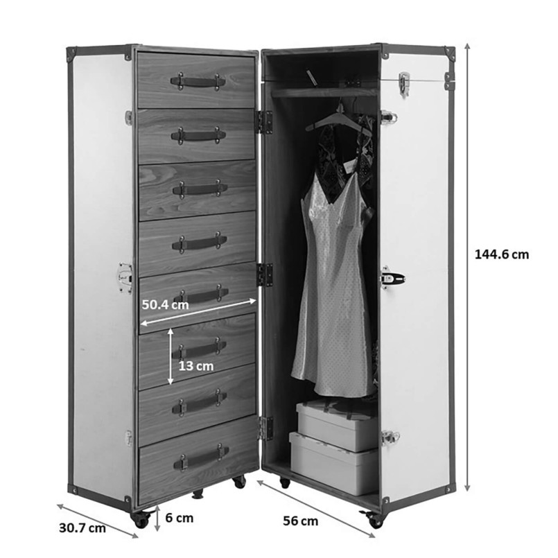 Beige woven leatherette trunk - Venezia - Kare Design