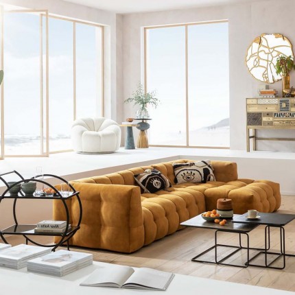 Canapé d'angle Salamanca velours ocre droite Kare Design Canapé d'angle Salamanca velours ocre droite Kare Design