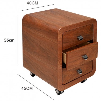 Caisson de bureau à roulettes Club noyer Kare Design