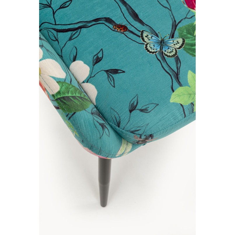 Chaise East Side Flower Fever bleu