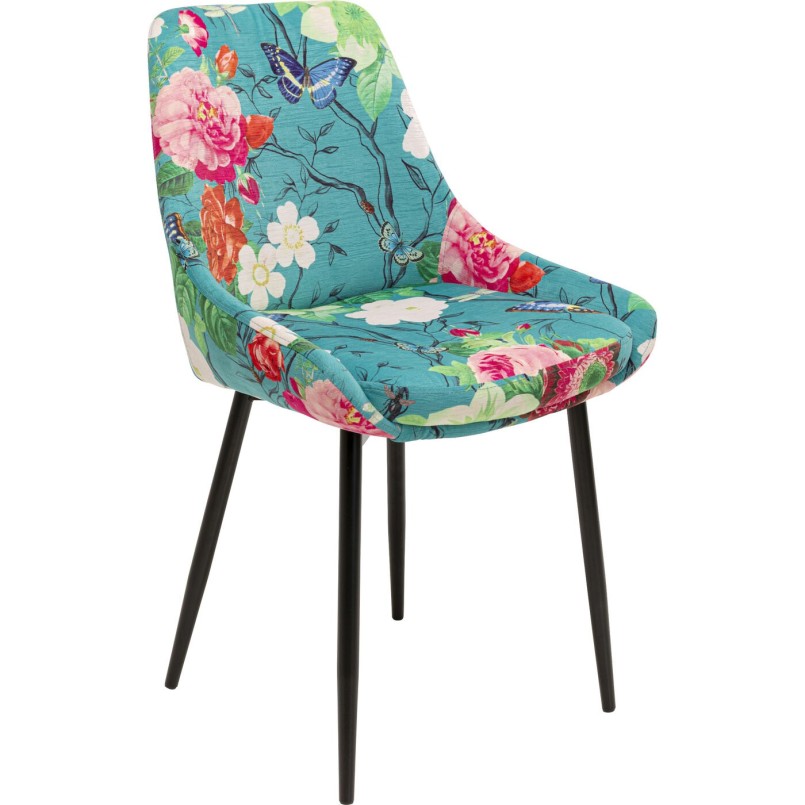 Chaise East Side Flower Fever bleu