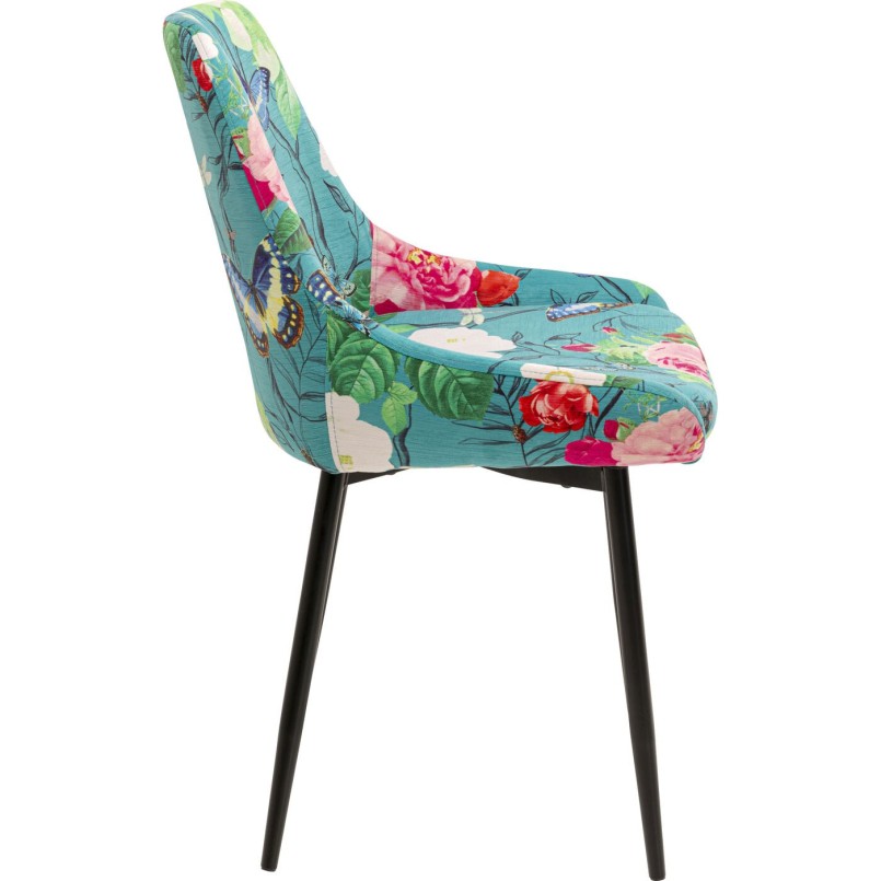 Chaise East Side Flower Fever bleu